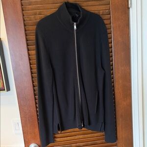 Theory Men's Black Zip-Up Sweater